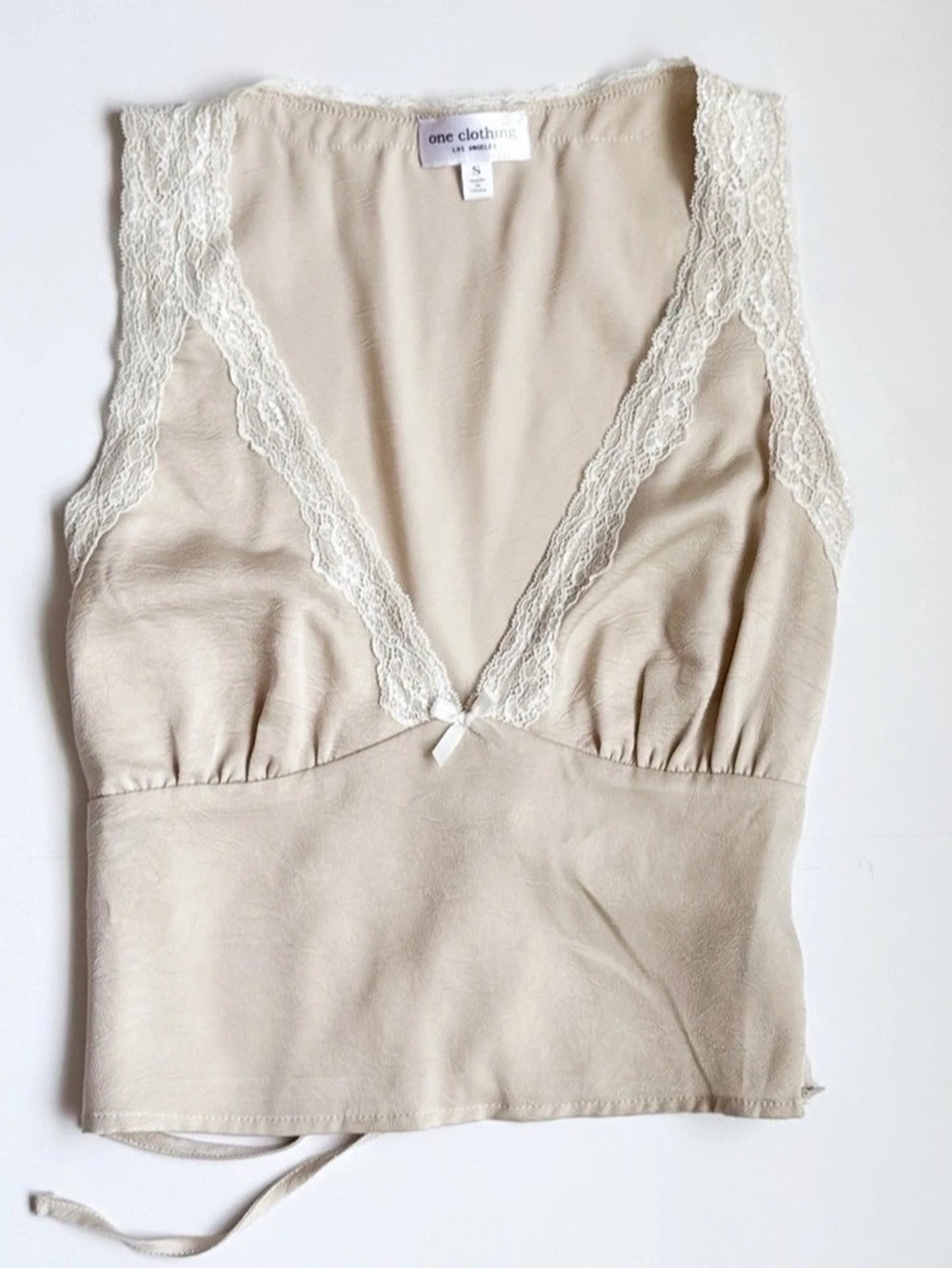 one clothing Lace Trim Camisole in Cream Size Small